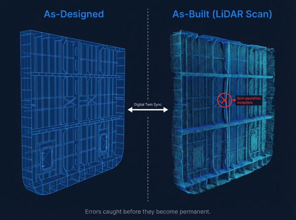 As-Designed vs As-Built — Digital Twin Sync